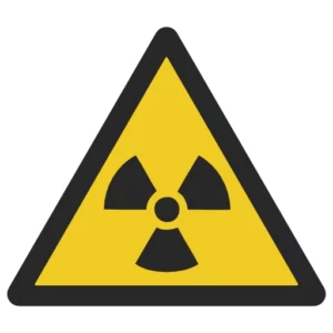 ostrzeżenie przed materiałem radioaktywnym lub promieniowaniem jonizującym
